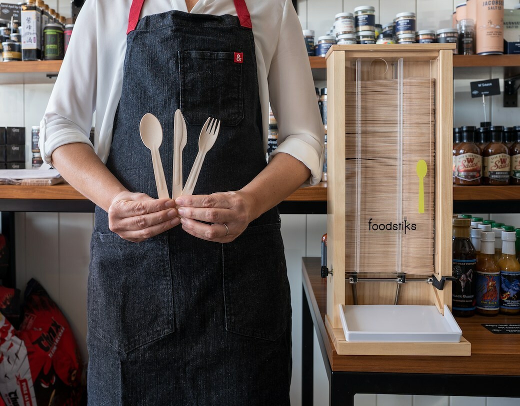Foodstiks Launches the World’s First Wood Cutlery Dispenser for Sustainable Dining