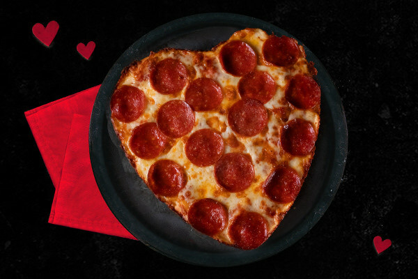 Jets Heart-Shaped Pizza