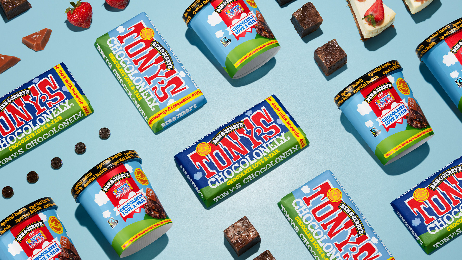 Tony’s Chocolonely and Ben & Jerry’s launch new limited-edition chocolate bars and ice cream flavor to celebrate their impact-driven “Chocolate Love A-Fair”