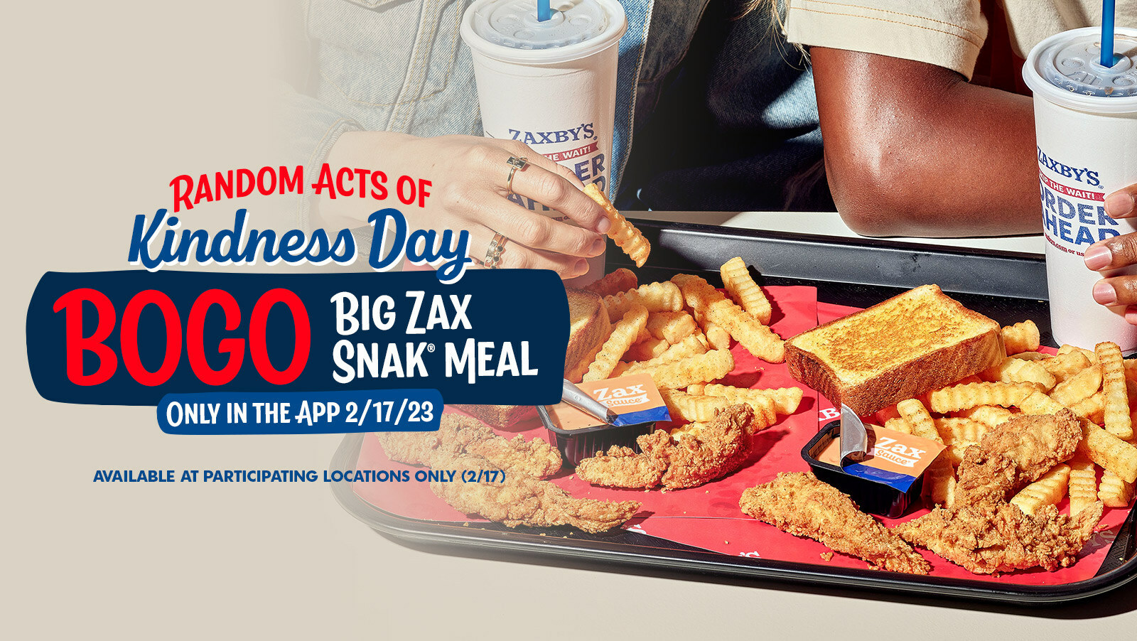 Zaxby’s celebrates Random Acts of Kindness Day with ‘Buy One, Give One’ Big Zax Snak Meal